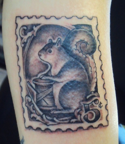 Looking for unique Shawn Hebrank Tattoos Squirrel Stamp