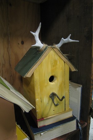 Shawn Hebrank - Book topped birdhouse
