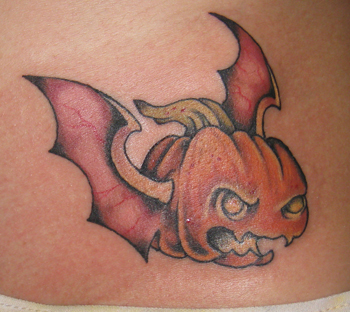 Tattoos - Shawn Hebrank - Winged Jack-o-Lantern