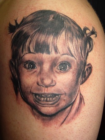Tattoos - Carter Moore - Little Girl Portrait