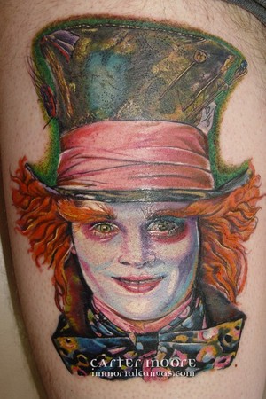 Tattoos - Carter Moore - Johnny Depp as the Mad Hatter