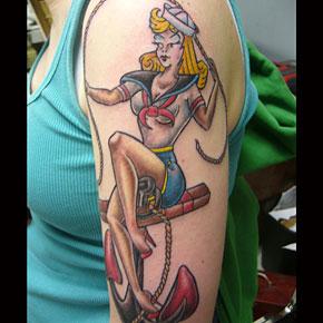 Tim MacNamara - Traditional Sailor Girl Tattoo
