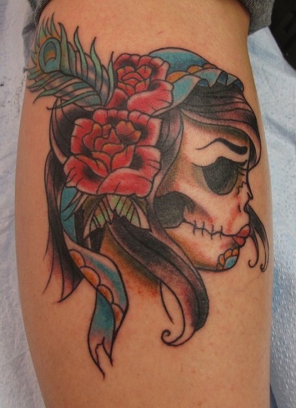 Zombie Gypsy skull by Robert Hendrickson : Tattoos