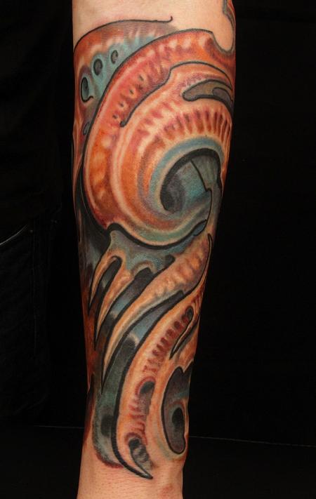 devoted ink tattoos new school orange bio organic tattoo