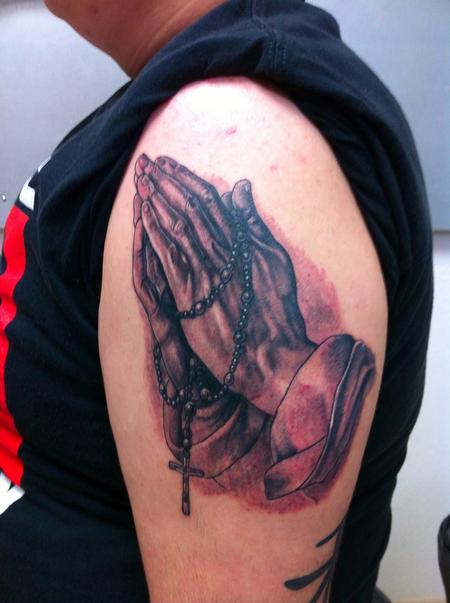 Robert Hendrickson - Praying Hands Rosary Tattoo 