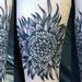 Sea inspired black flower tattoo  Tattoo Thumbnail