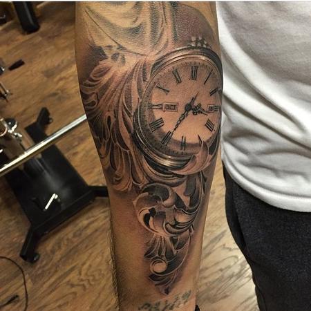 Tattoos - Pocket Watch and Filigree in Progress - 123433