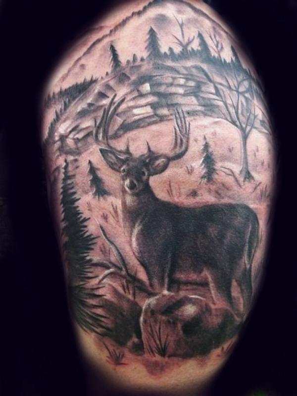 quarter sleeve hunting tattoo by james russom tattoonow quarter sleeve hunting tattoo by james russom tattoonow