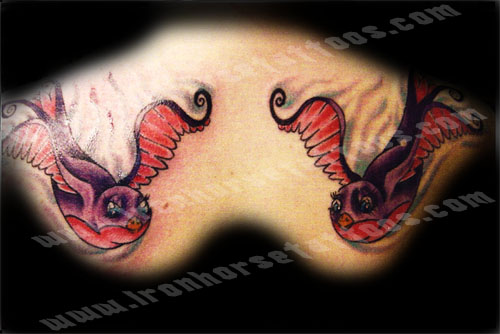 Tattoos - Cartoon tattoos - Swallows
