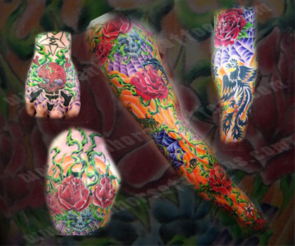 Tattoos - Christopher Barry - Orange Rose Sleeve