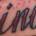 Tattoos - full color, lettering on neck - 49526