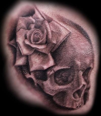 Tattoos - Skull Rose - 77451