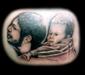 Tattoos - Blackwork tattoos - memorial portrait