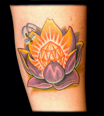 Jeff Johnson Lotus with Gem Large Image Keyword Galleries Color Tattoos