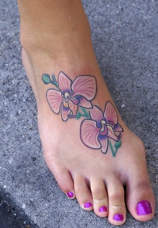 Foot Orchid Tattoo Foot Orchid Tattoo