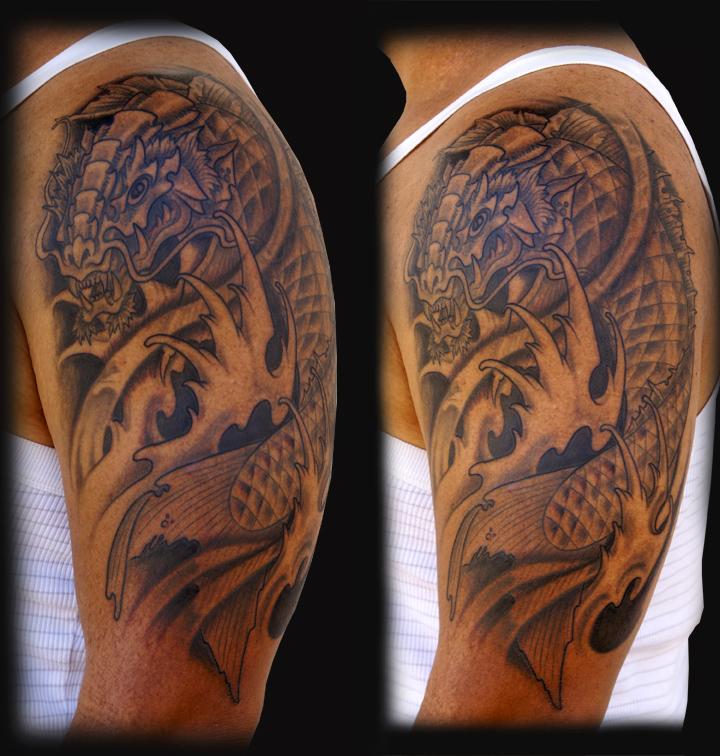 Koi Dragon Tattoo Sleeve