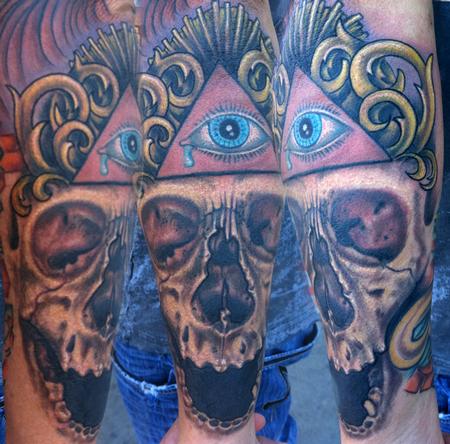 Jeff Johnson All Seeing Eye Skull Filigree Tattoo