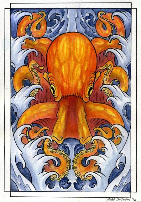 Jeff Johnson - Watercolor Octopus