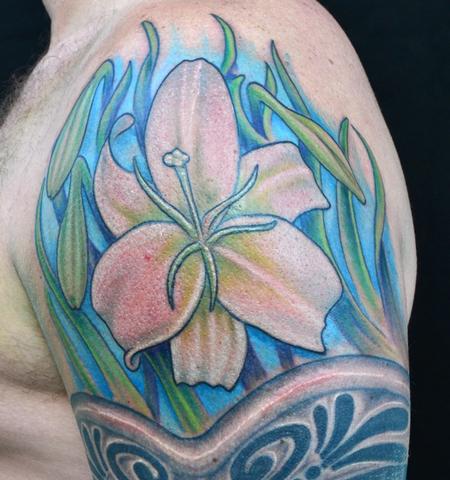 White Tattoos on White Lily Tattoo   Tattoos