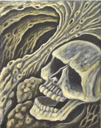 Jeff Johnson - Skull With  Cavernous Background