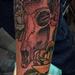 Tattoos - Elk Skull and Roses Tattoo - 85941