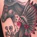 Tattoos - Native American Girl with Horse Tattoo - 85949