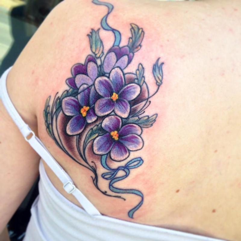 Violets by Jeff Norton Tattoos