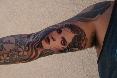 Jeff Norton - black and grey illustrative girl 