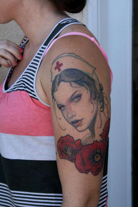 Tattoos - Nurse and poppies - 94311