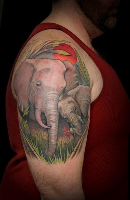 Tattoos - Elephant half sleeve - 99215