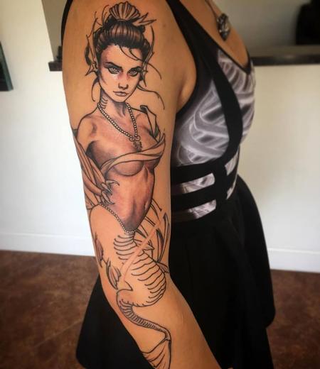 Tattoos - Japanese mermaid, work in progress - 111436