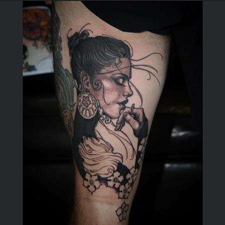 Tattoos - Lady head in progress - 109620