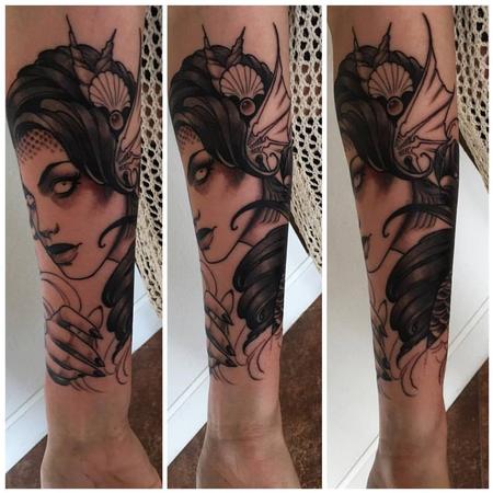 Jeff Norton Tattoos : Tattoos : Fantasy : Mermaid, work in progress