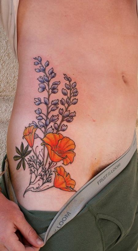 Tattoos - Poppies and Lupine - 78923