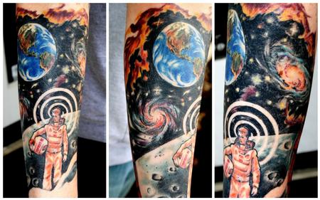 Jeff Norton - Moon movie themed half sleeve 
