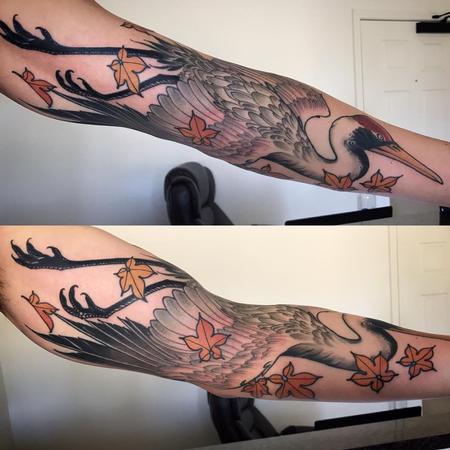 Tattoos - Japanese crane on arm - 126868