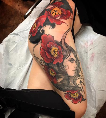 Tattoos - Poppies and enchantress, ties into a full back - 126869