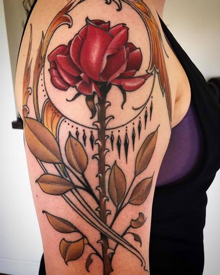 Tattoos - beauty and the beast inspired rose - 126871