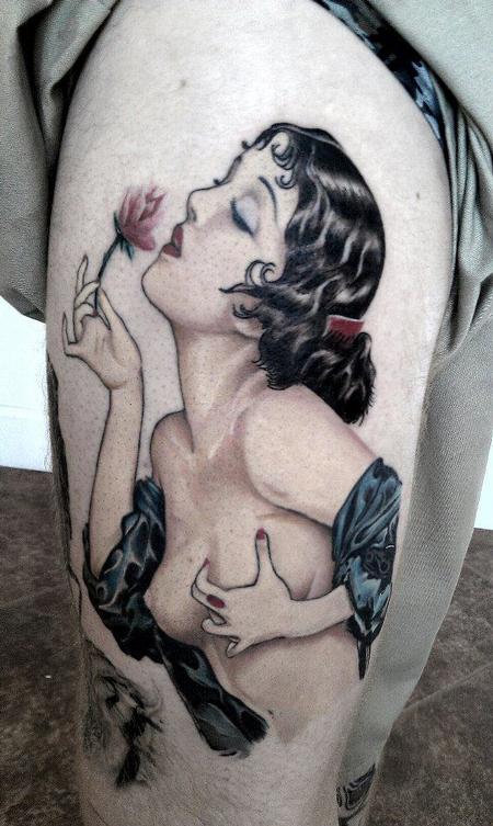 Jeff Norton - alberto vargas pin up inspired tattoo 