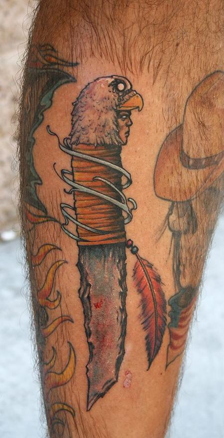 Tattoos - Native American Dagger - 77238