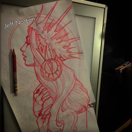 Tattoos - Red pencil sketch - 115436