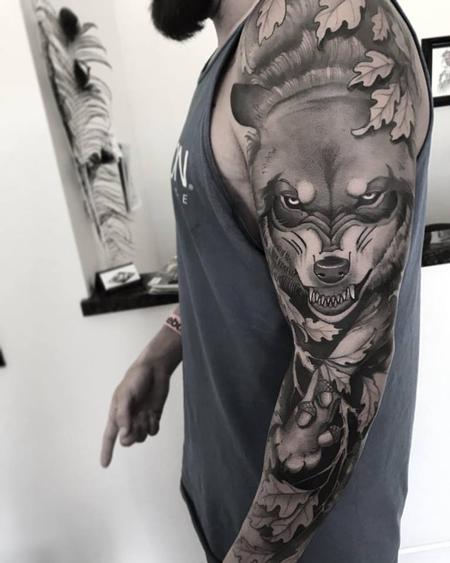 Tattoos - wolf sleeve - 129143