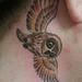 Tattoos - Small owl tattoo on neck  - 74927