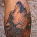 Tattoos - Howling wolf portrait on calf - 76187