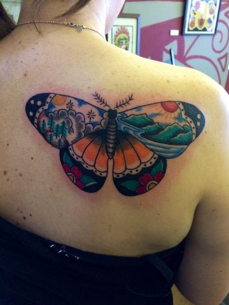 Tattoos - Oregon inspired moth - 100363