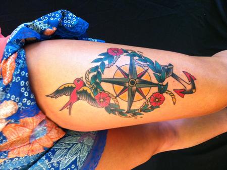 Tattoos - compass anchor - 91124