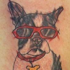 Tattoos - Boston Terrier with Sunglasses - 89796