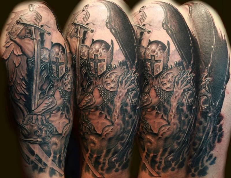st michael by john lally tattoonow st michael by john lally tattoonow