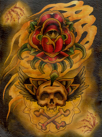 Tattoos - roseskull - 7915