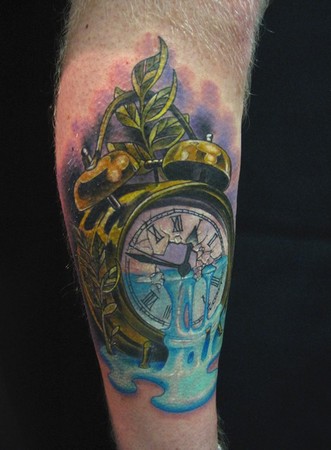 running tattoos gallery. Comments: This vintage alarm clock represents time running out done on 